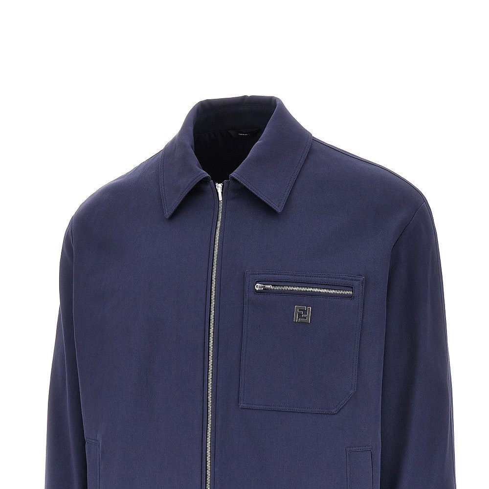 Gabardine blouson jacket with FF detail