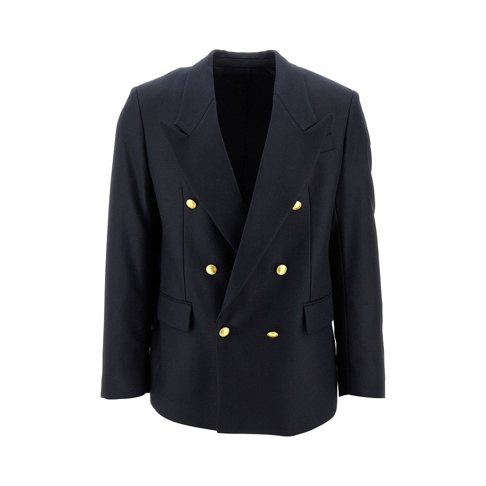 Twill double-breasted blazer