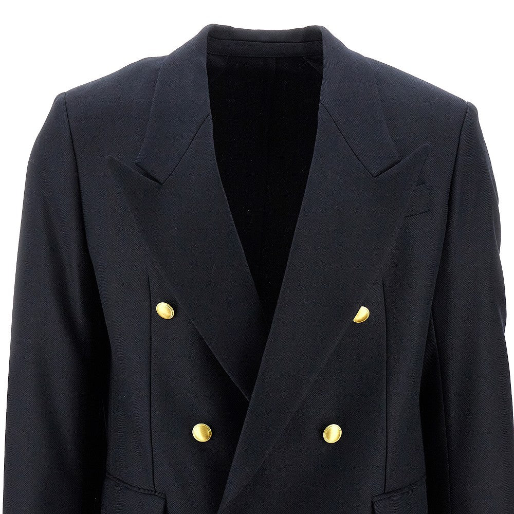 Twill double-breasted blazer