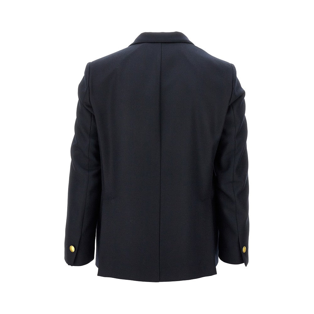 Twill double-breasted blazer
