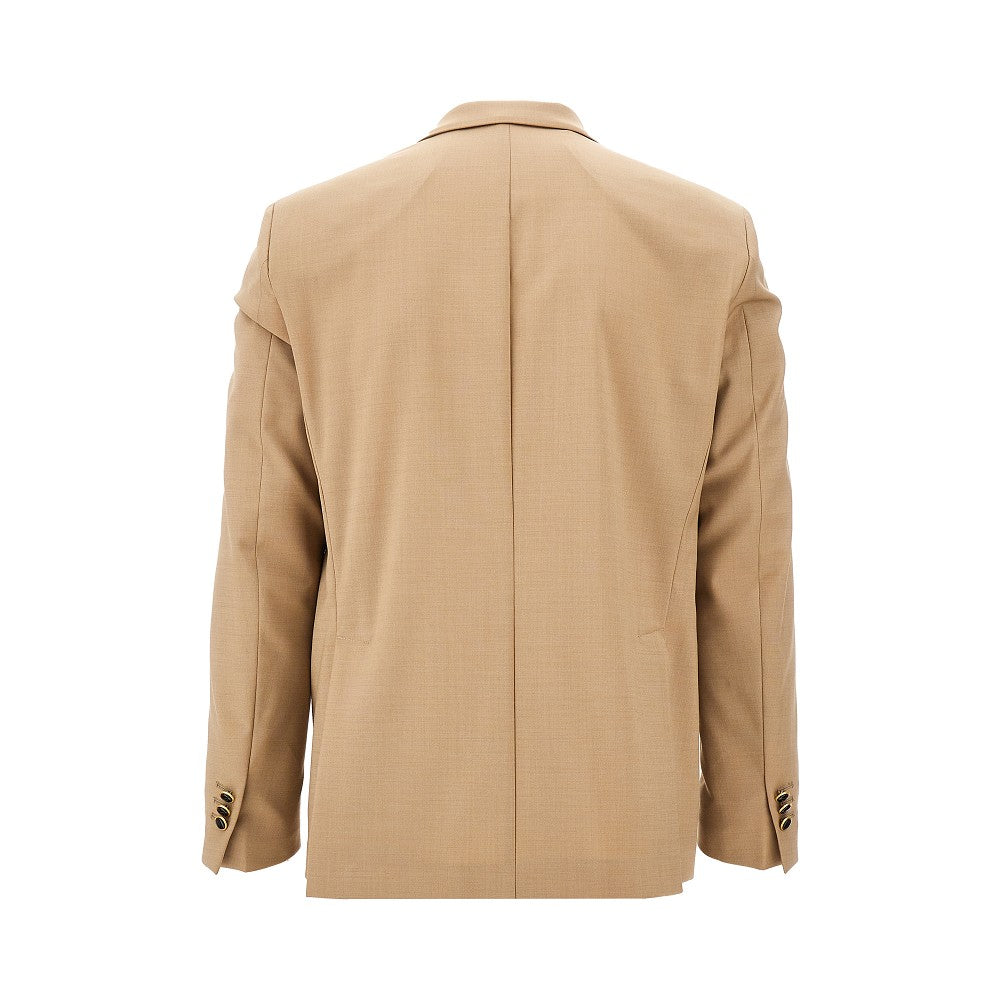 Stretch wool-blend double-breasted jacket