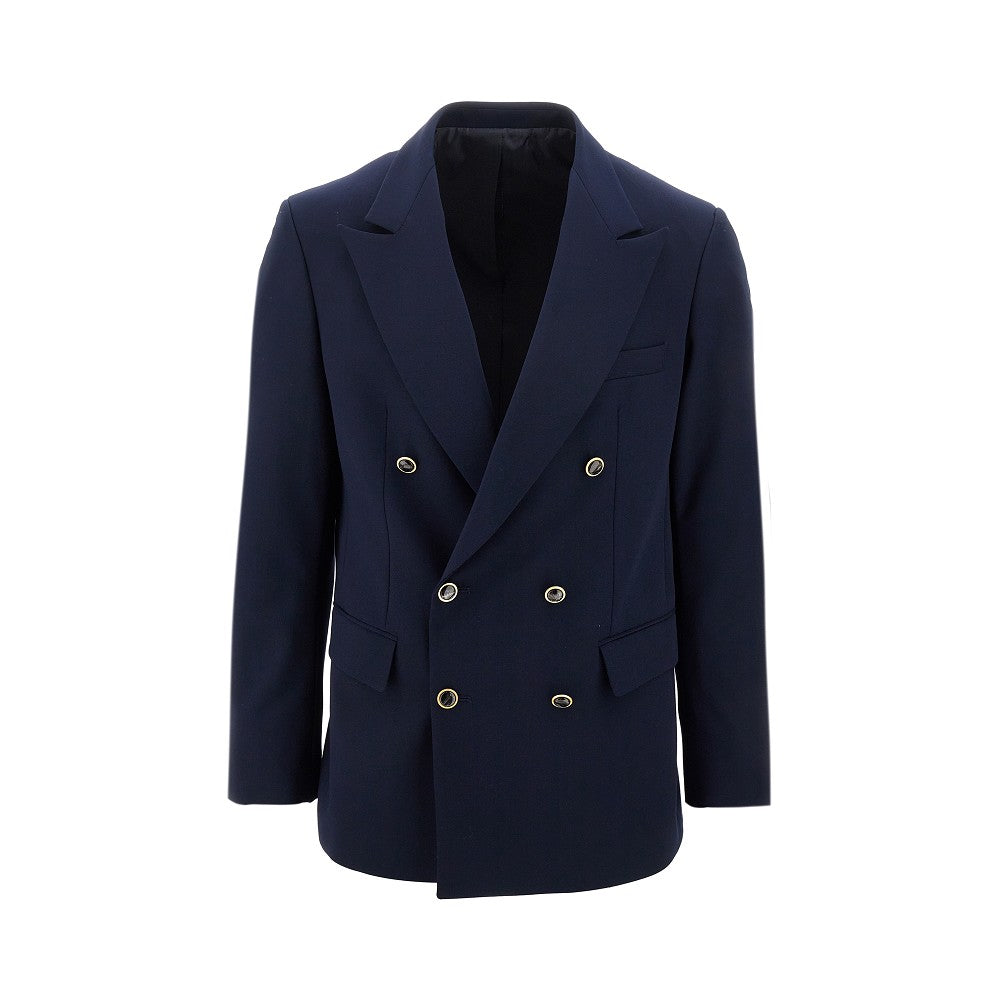 Viscose-blend double-breasted jacket