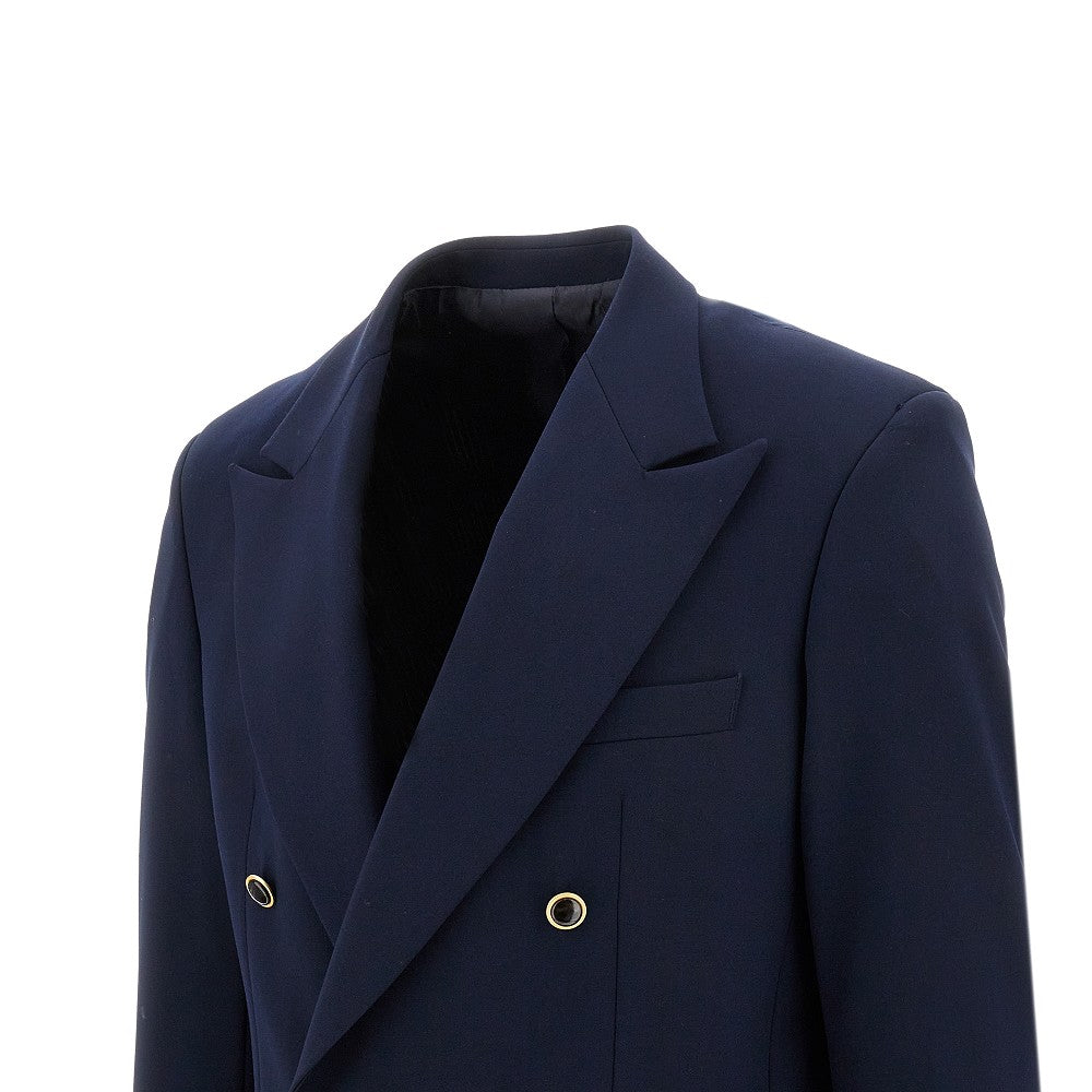 Viscose-blend double-breasted jacket