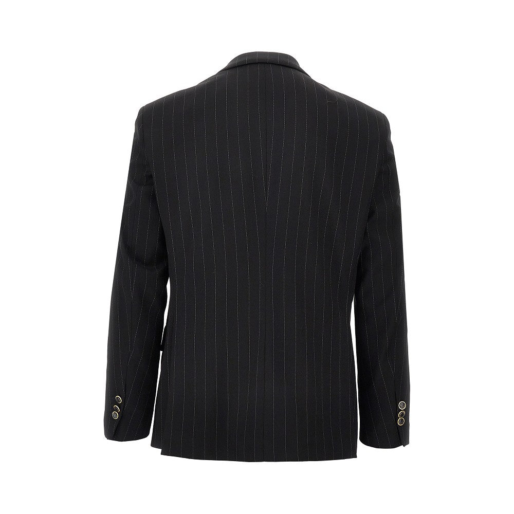 Giacca doppiopetto in twill gessato