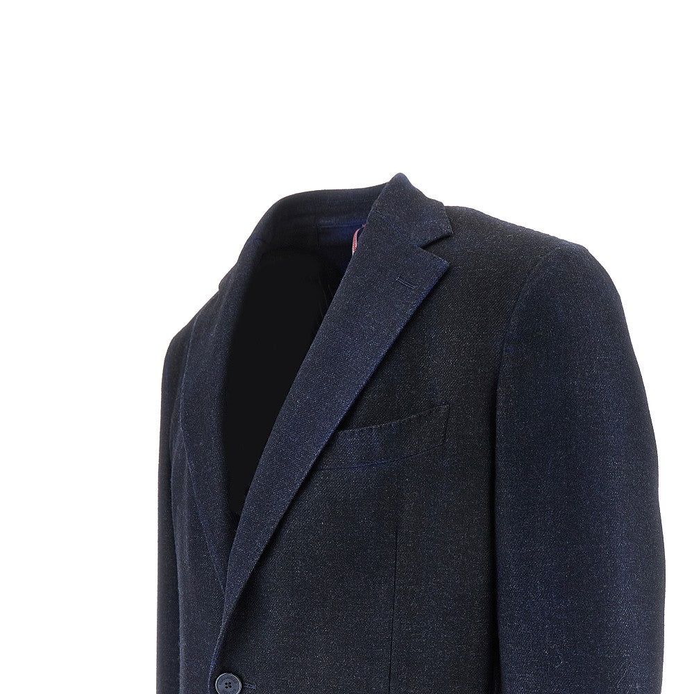 Wool-blend tailored single-breasted jacket