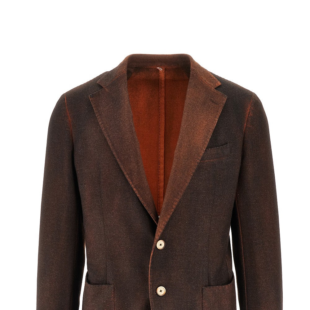 Wool-blend destructured jacket