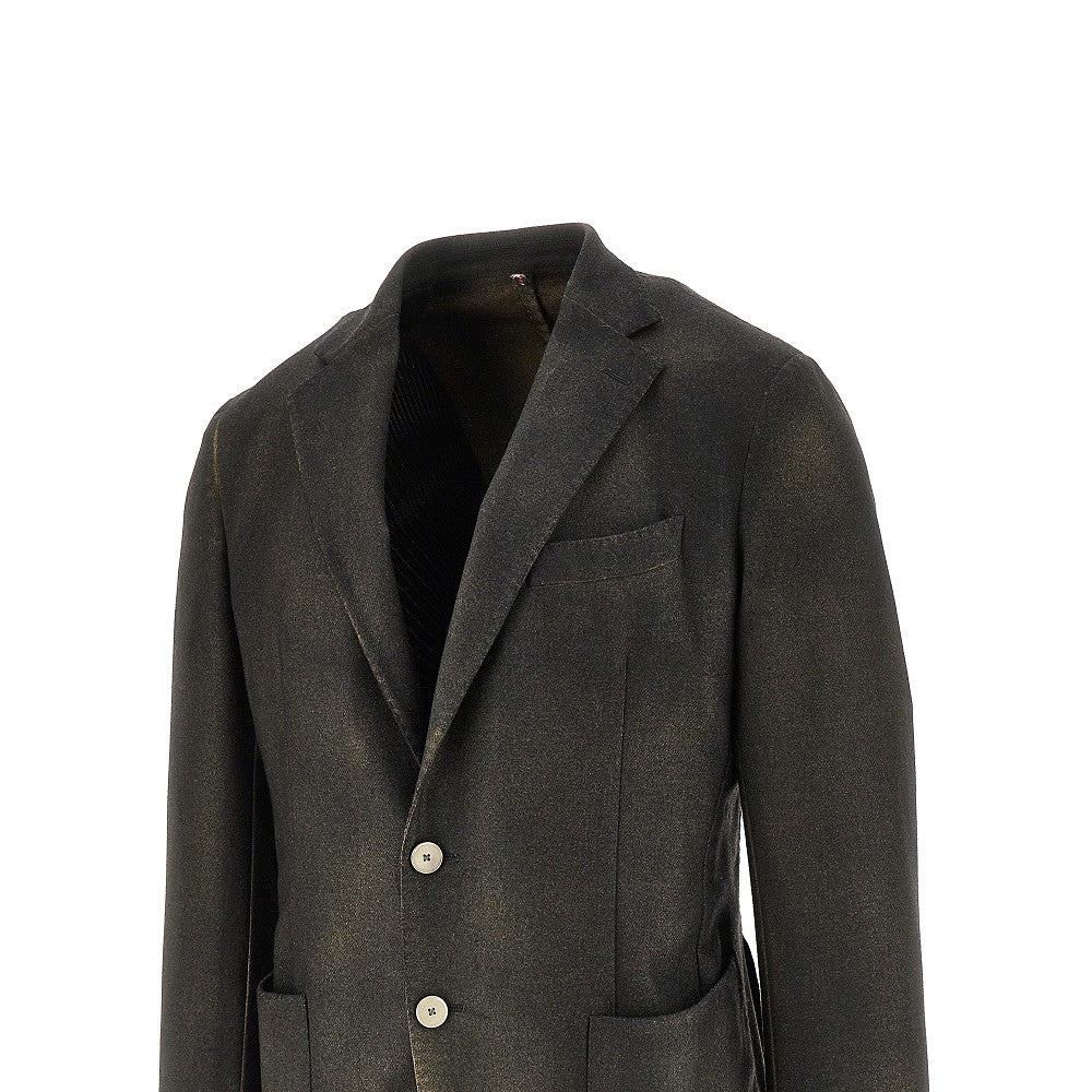 Wool-blend destructured jacket