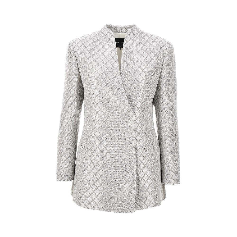 Lurex jacquard double-breasted jacket