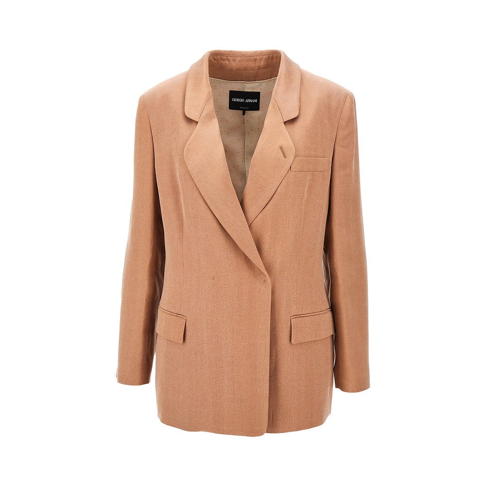 Viscose and cupro double-breasted jacket