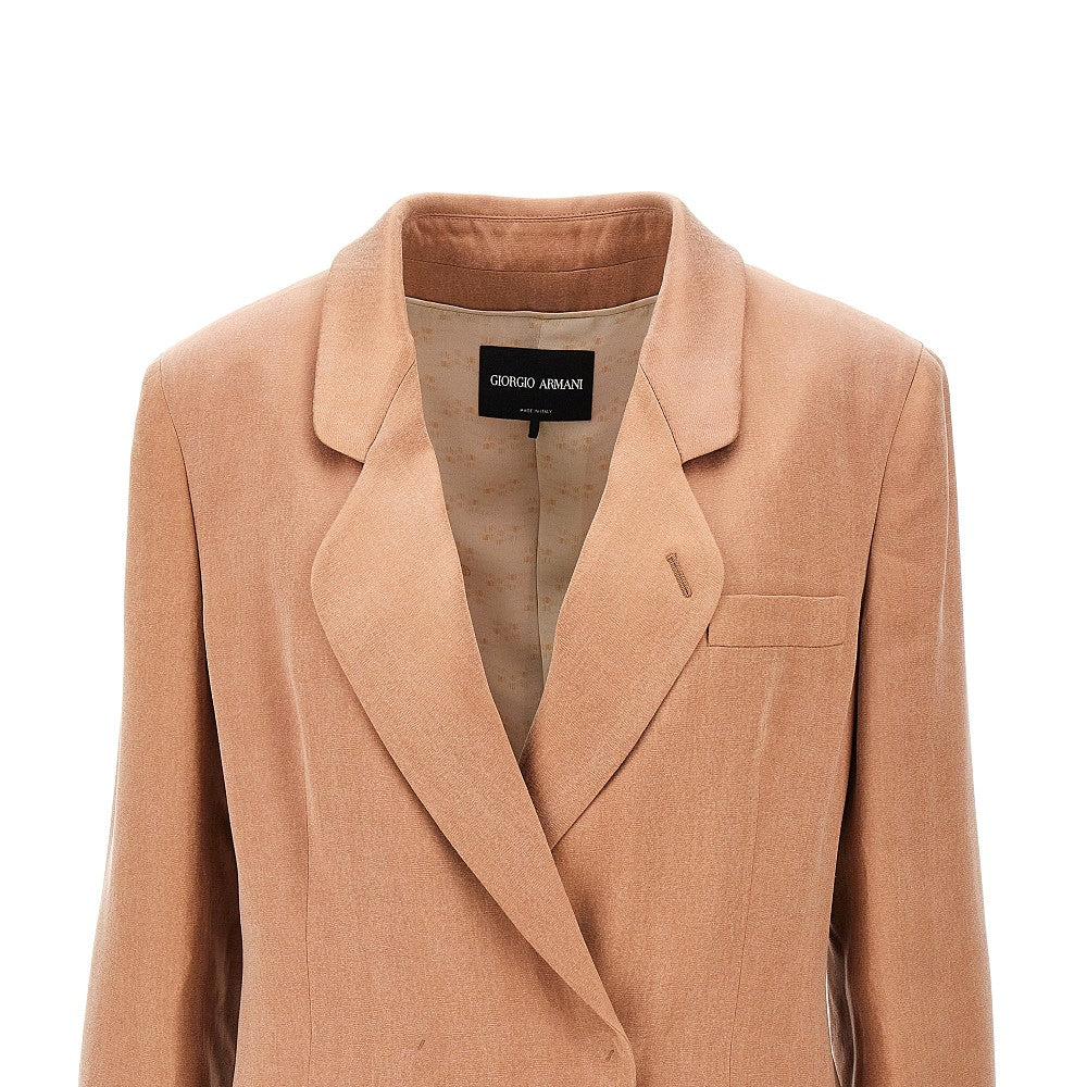 Viscose and cupro double-breasted jacket