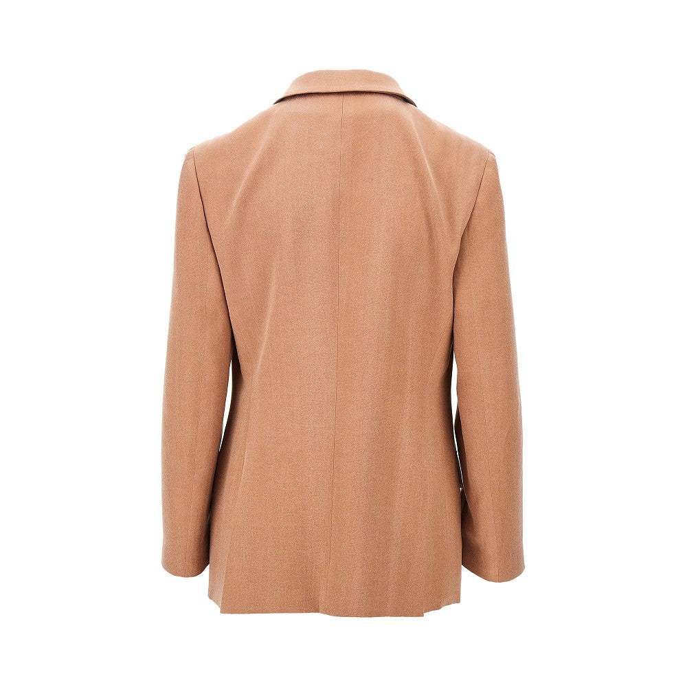 Viscose and cupro double-breasted jacket
