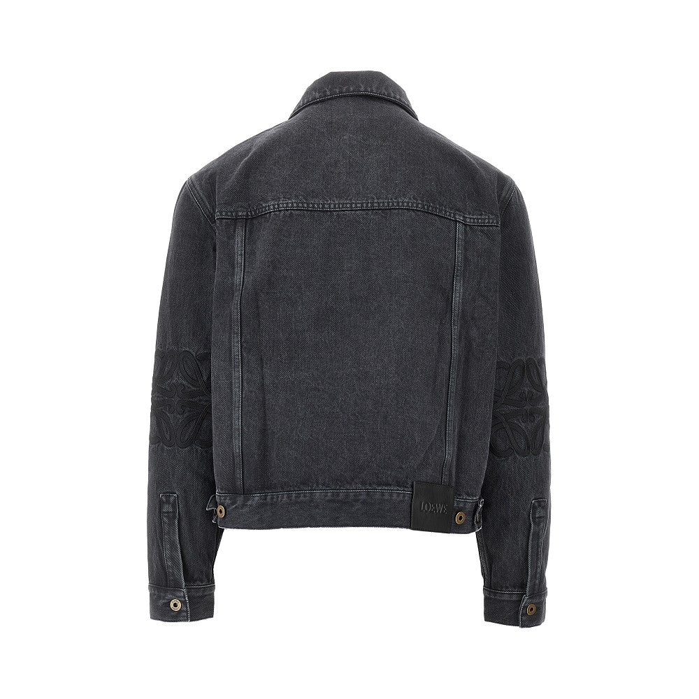 Anagram embroidery denim jacket