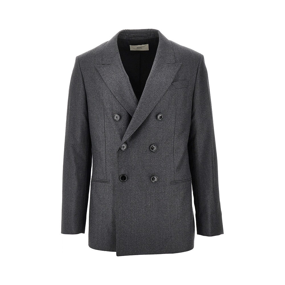 Mélange wool double-breasted jacket