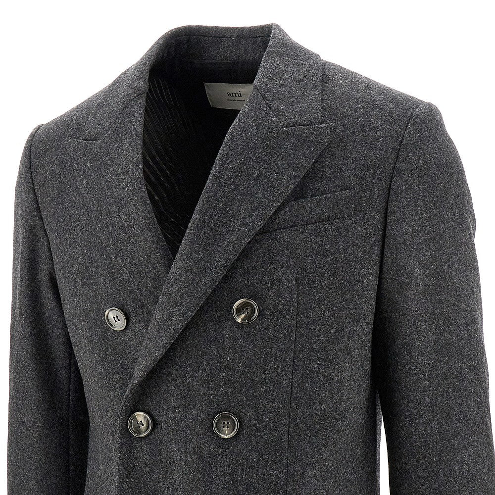 Mélange flannel double-breasted jacket