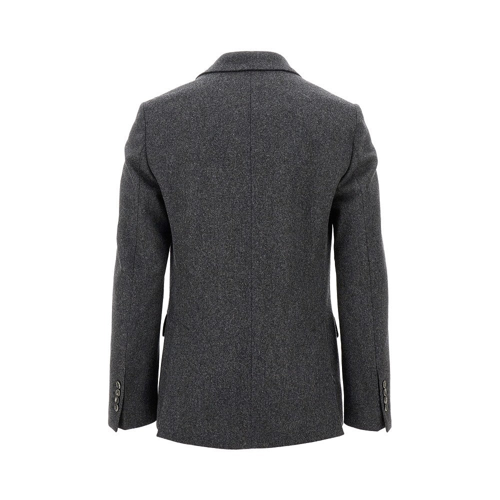 Mélange flannel double-breasted jacket