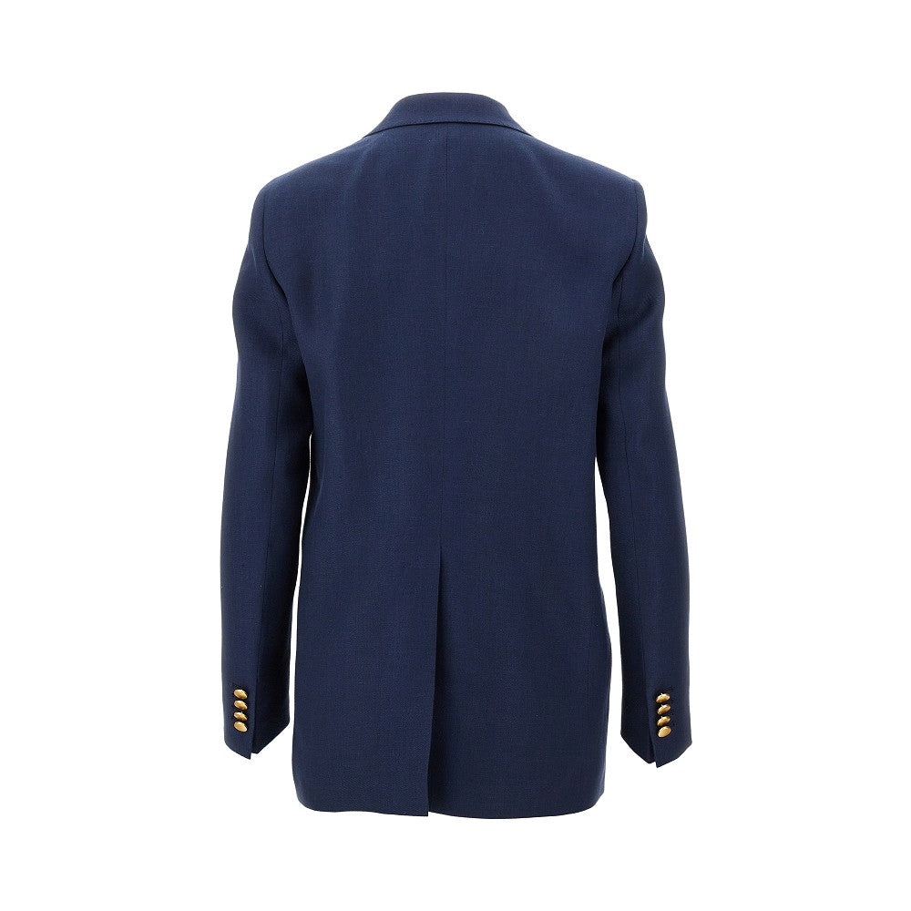 'Bertha' linen single-breasted jacket