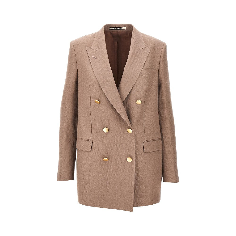 'Jasmine' double-breasted linen jacket