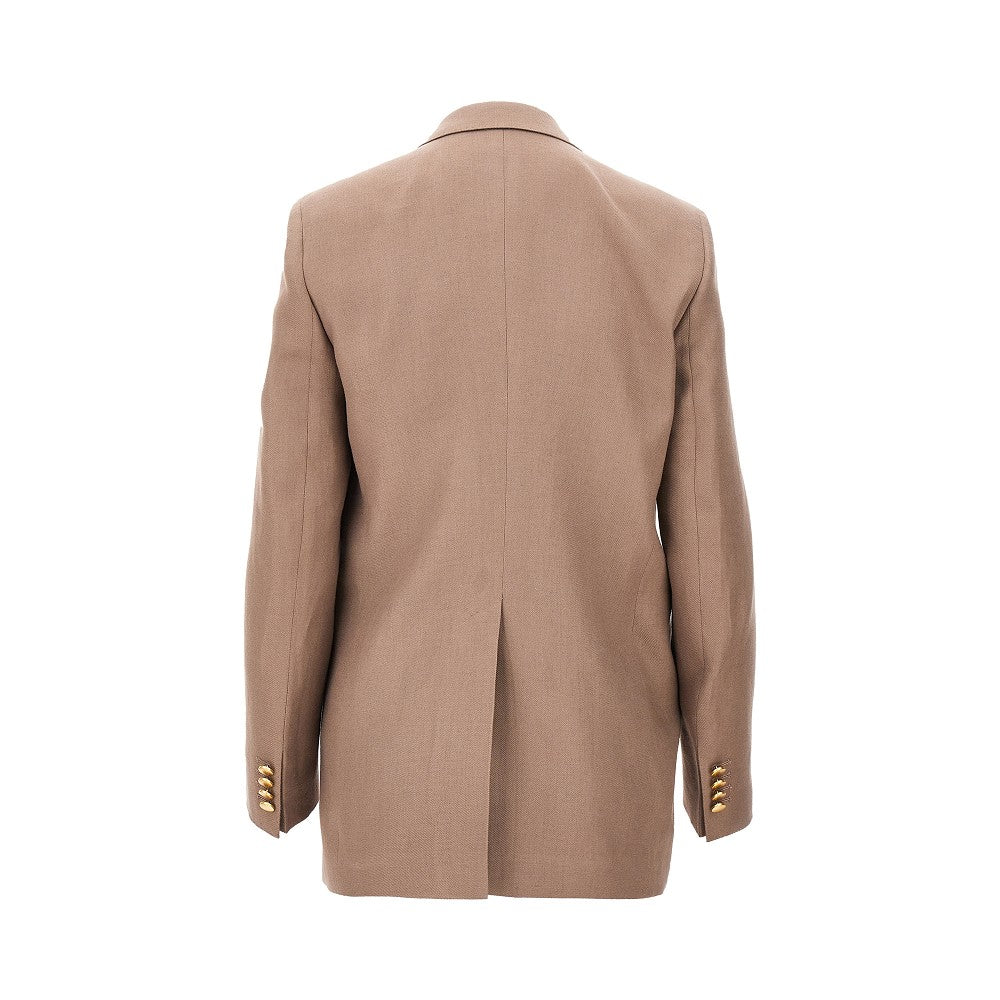 'Jasmine' double-breasted linen jacket