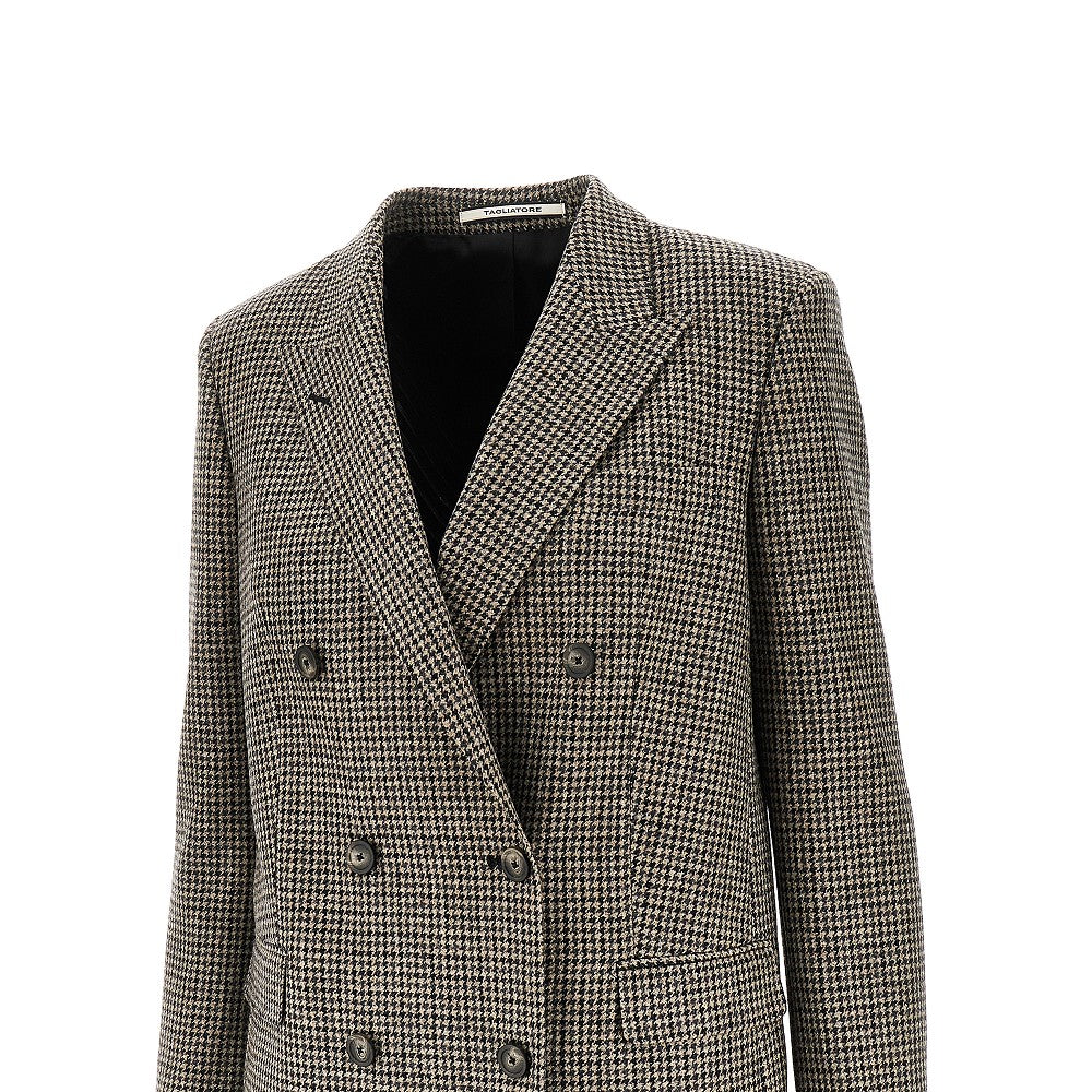 'Jasmine' houndstooth double-breasted jacket