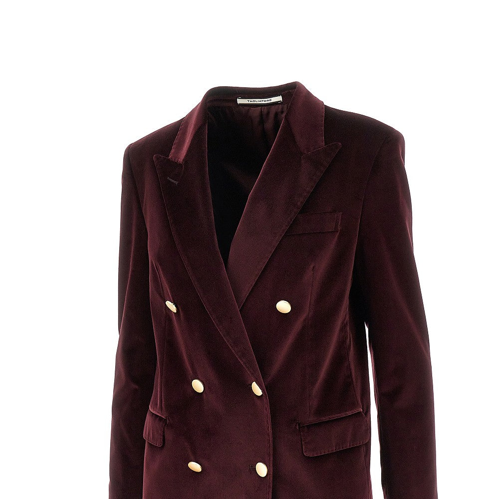'Jasmine' velvet double-breasted jacket