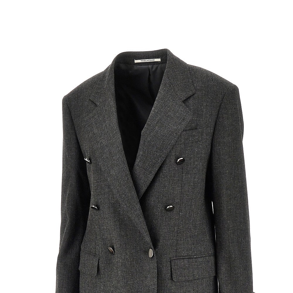 Lurex wool-blend double-breasted jacket
