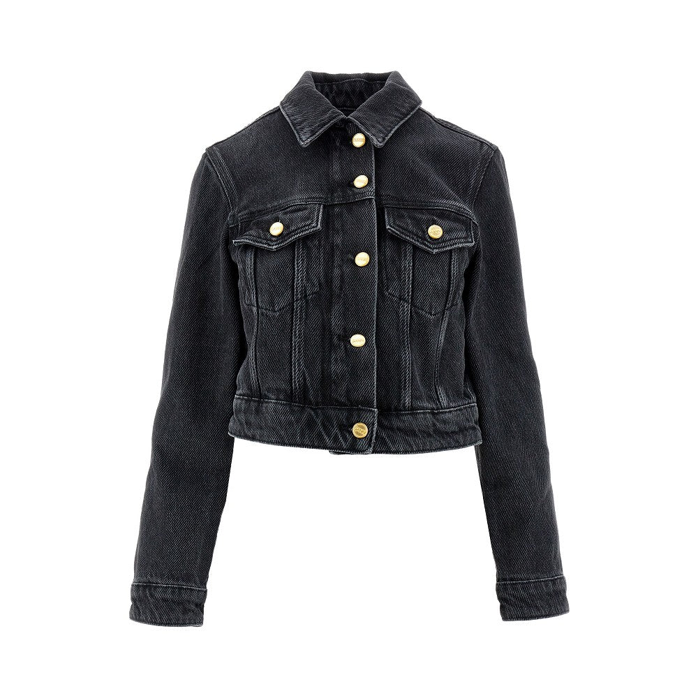 Giacca cropped in denim