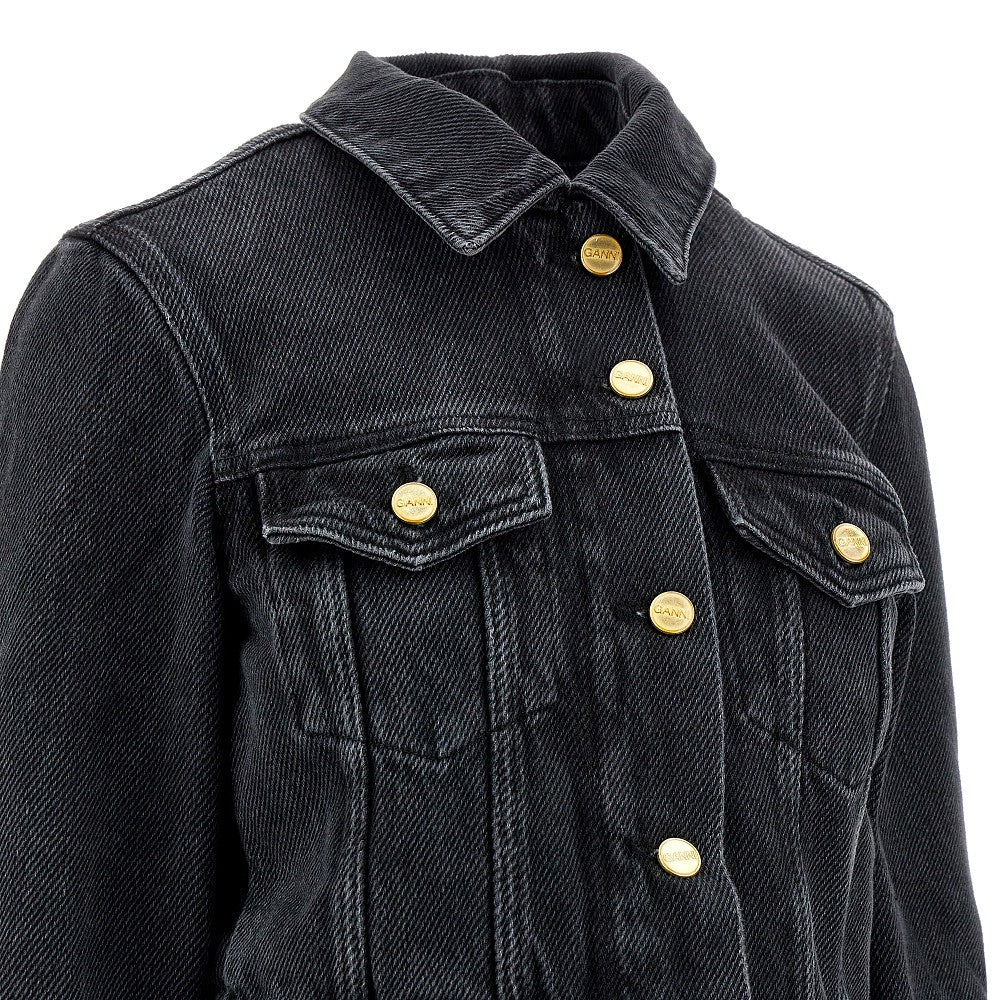 Giacca cropped in denim