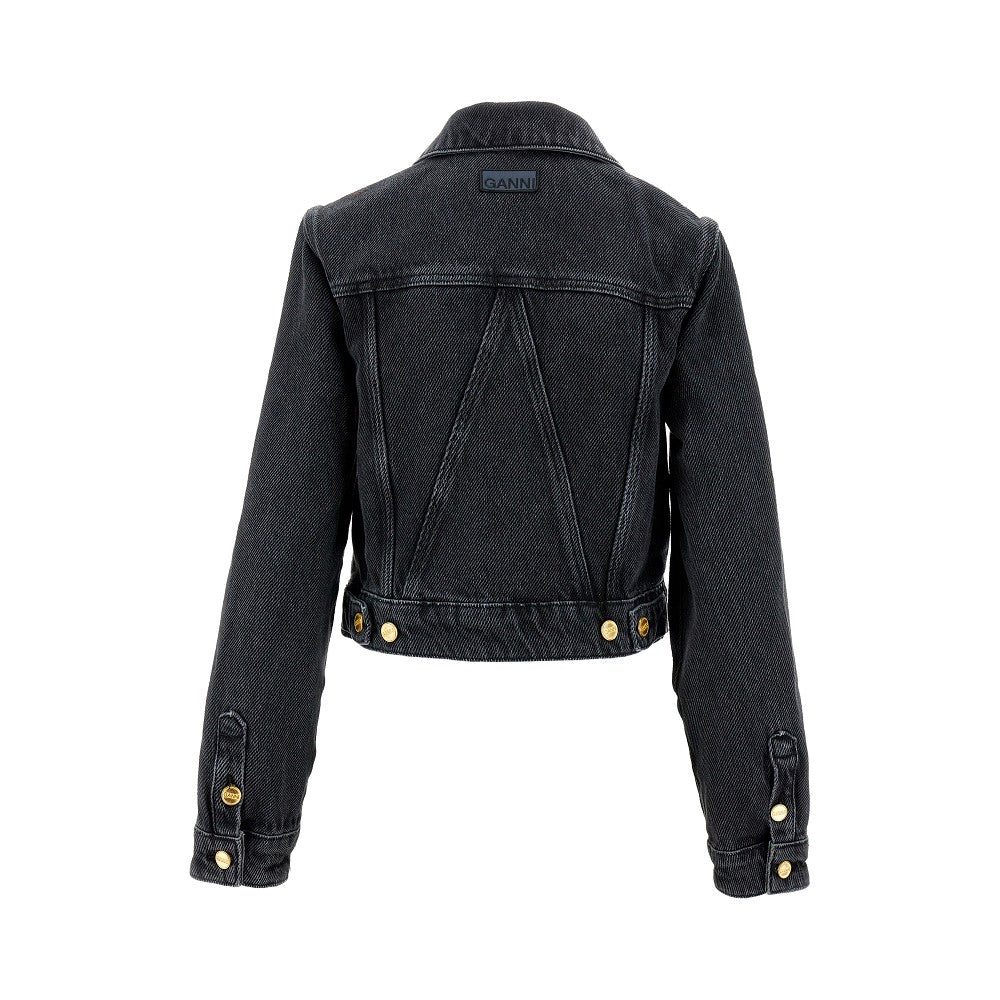 Giacca cropped in denim