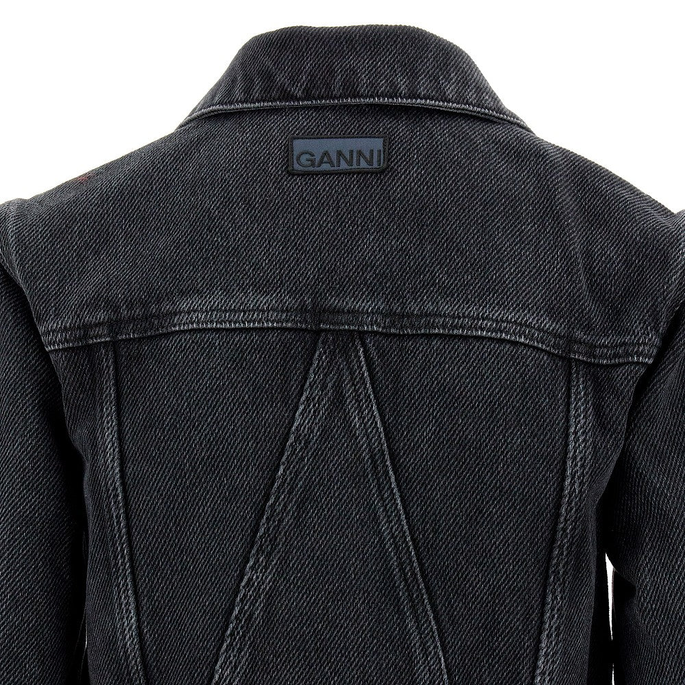 Giacca cropped in denim