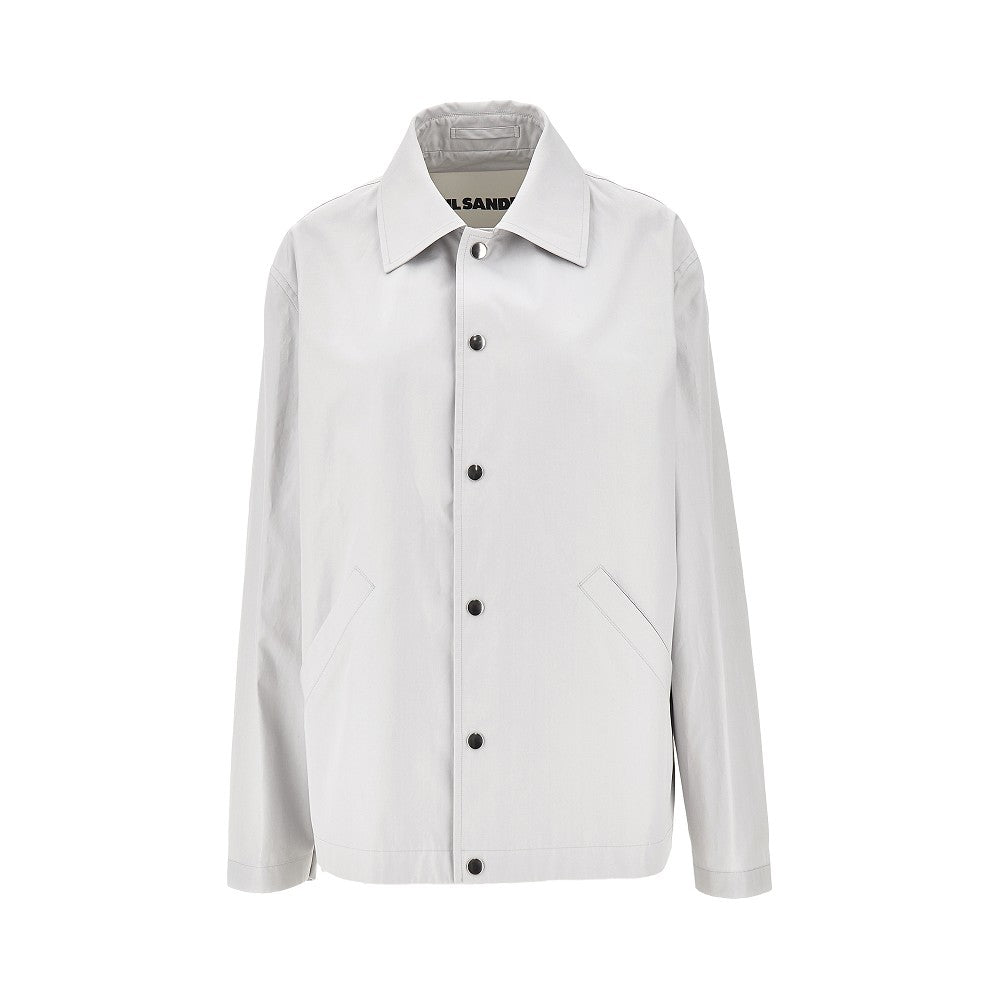 Cotton taffetà blouson jacket with logo print