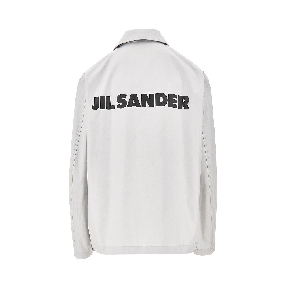 Cotton taffetà blouson jacket with logo print