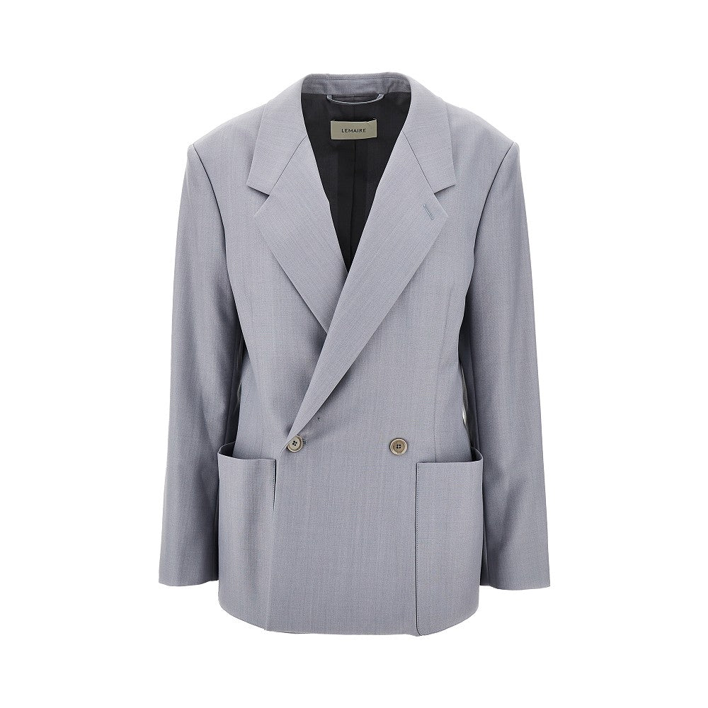 Wool-blend double-breasted jacket