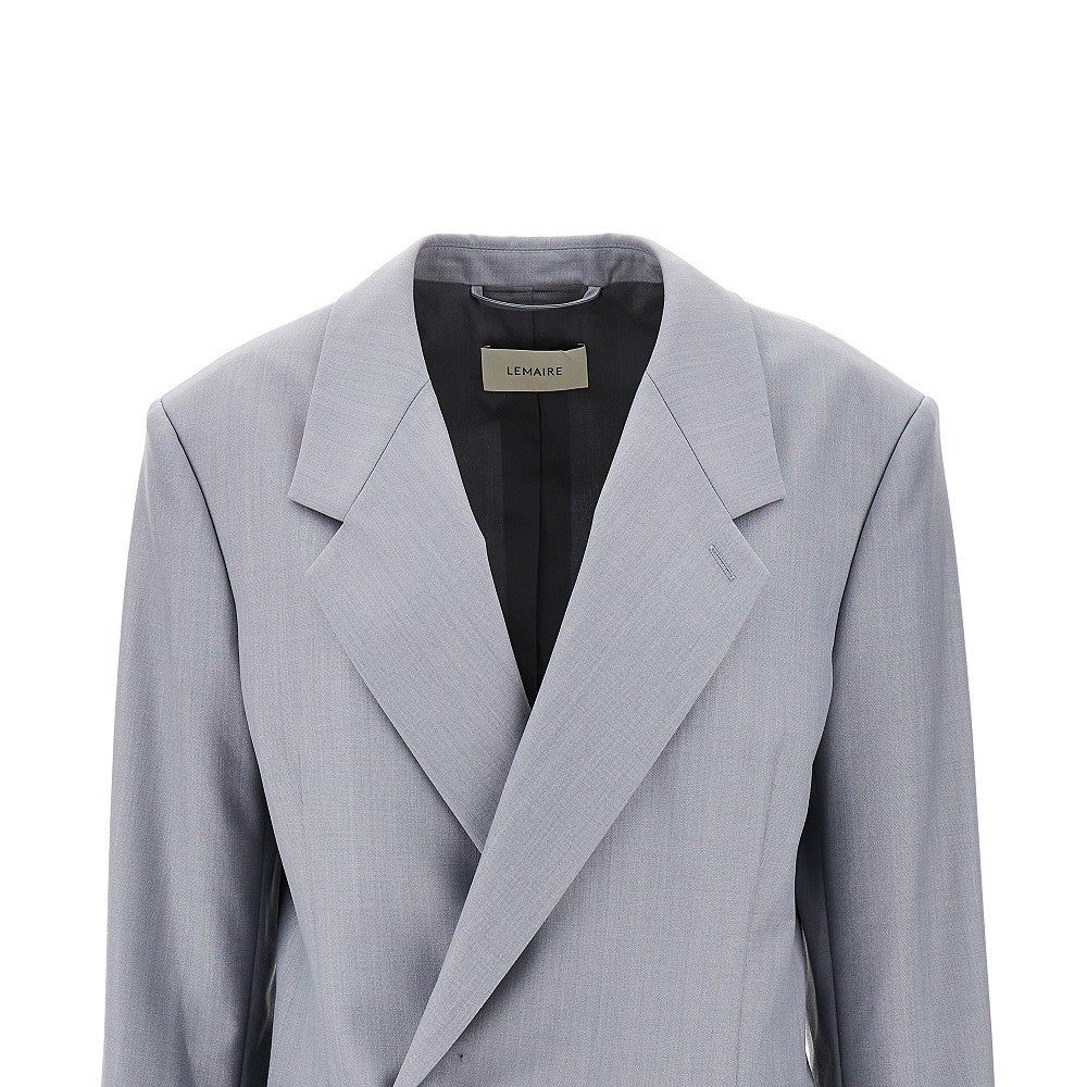 Wool-blend double-breasted jacket