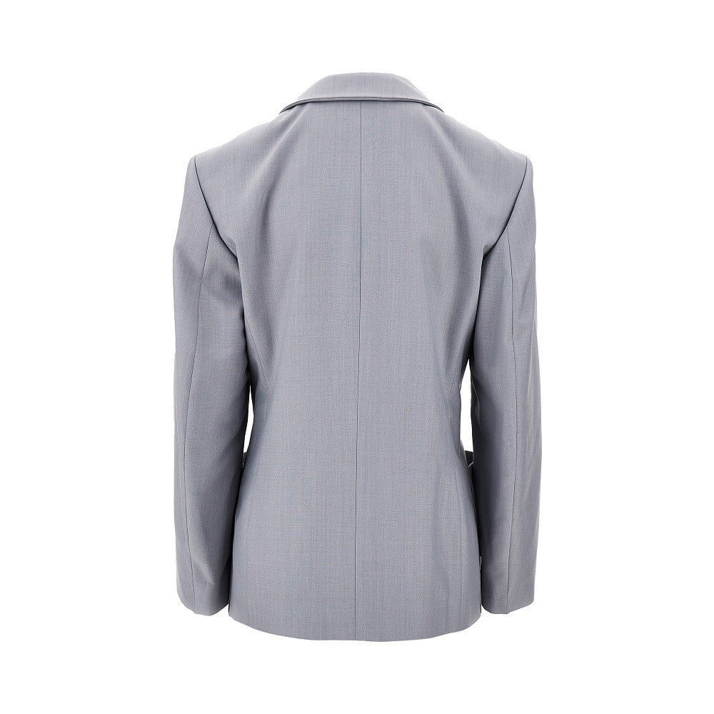 Wool-blend double-breasted jacket
