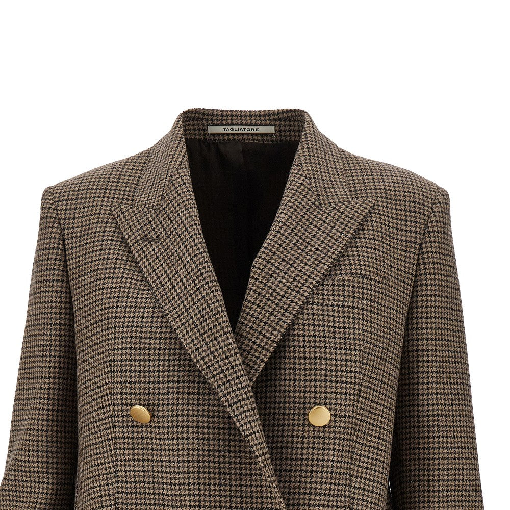 'Jasmine' houndstooth double-breasted jacket