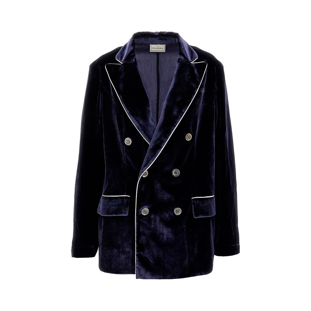 Velvet double-breasted jacket