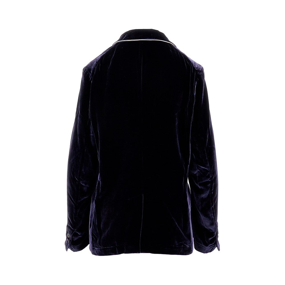 Velvet double-breasted jacket