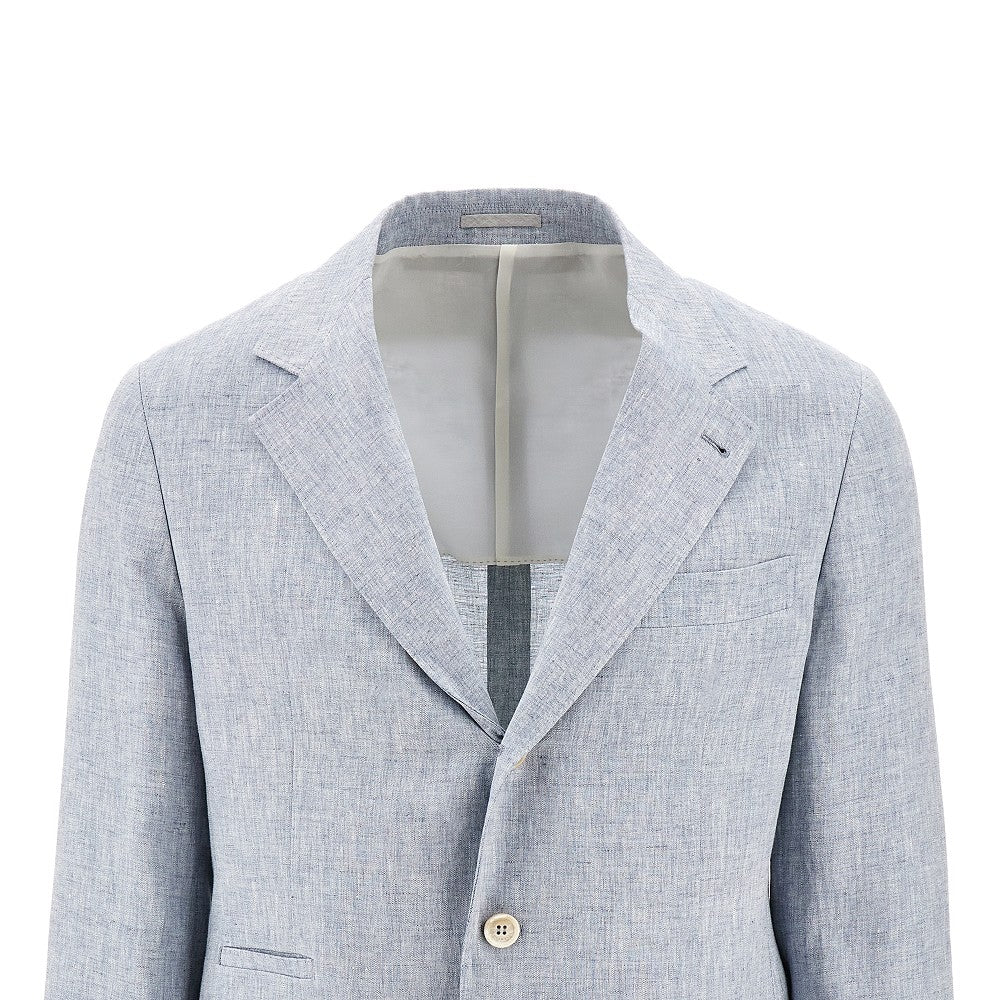 Mélange linen single-breasted jacket