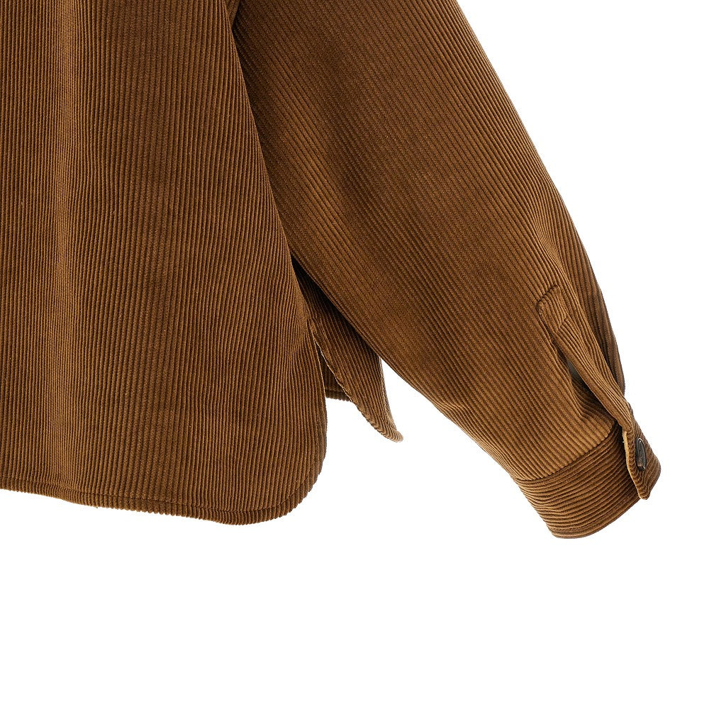 Blouson in velluto con colletto in suede