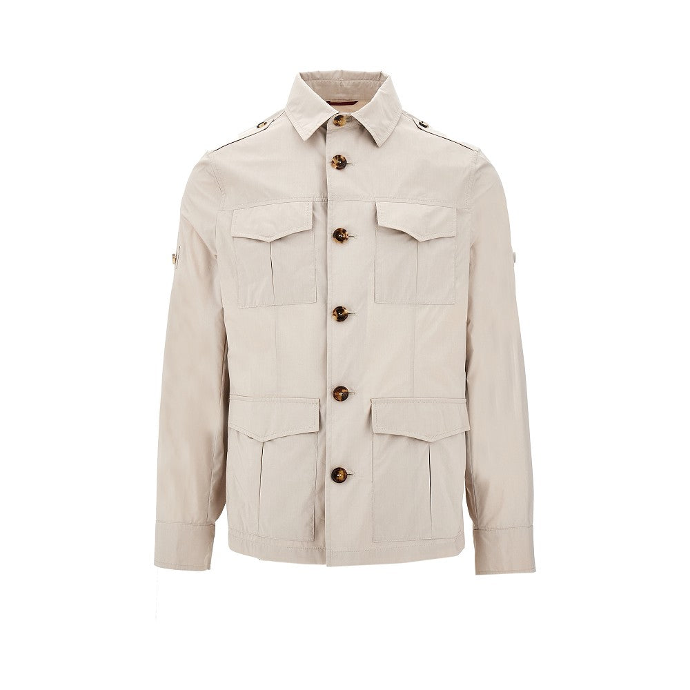 Water-repellent cotton-blend Safari jacket