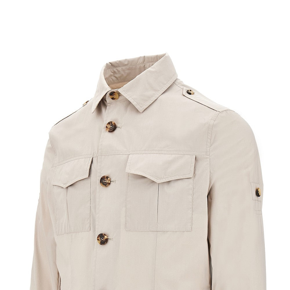 Water-repellent cotton-blend Safari jacket