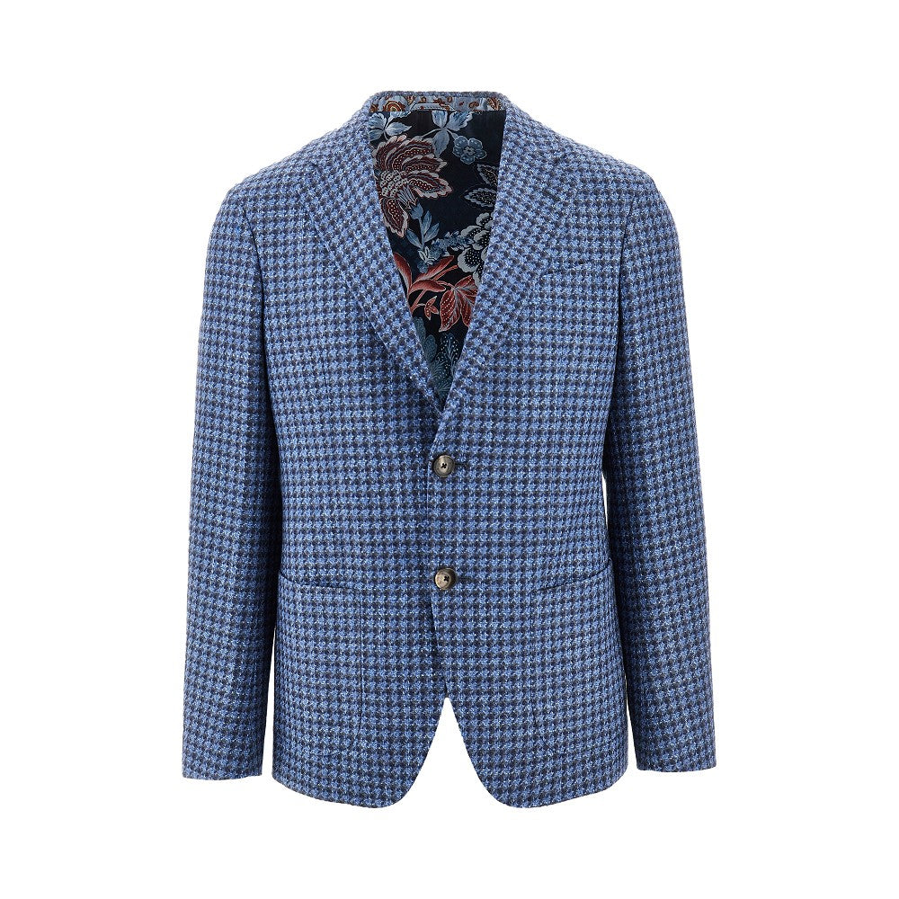 Houndstooth single-breasted jacket