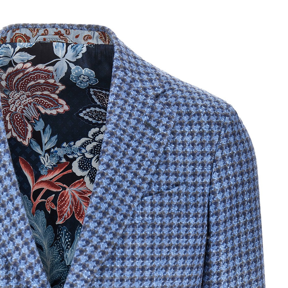 Houndstooth single-breasted jacket