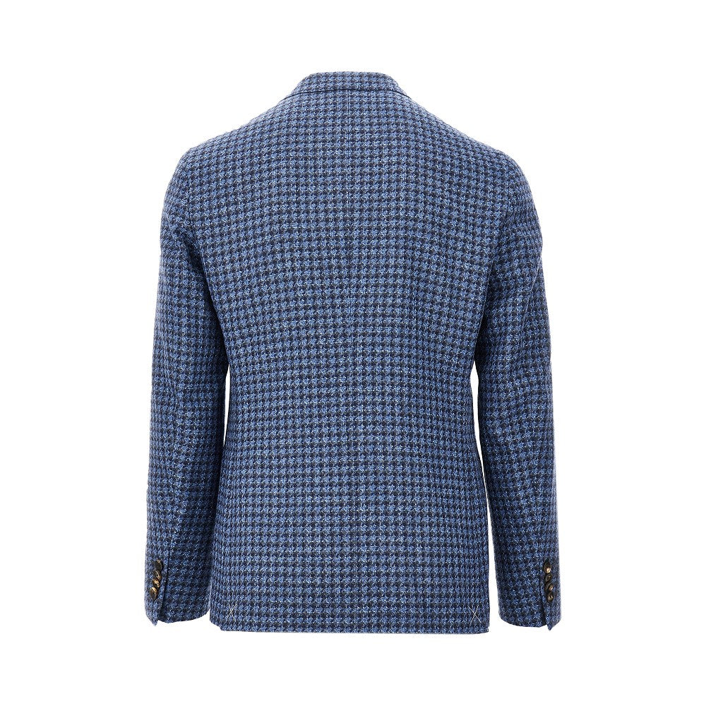 Houndstooth single-breasted jacket