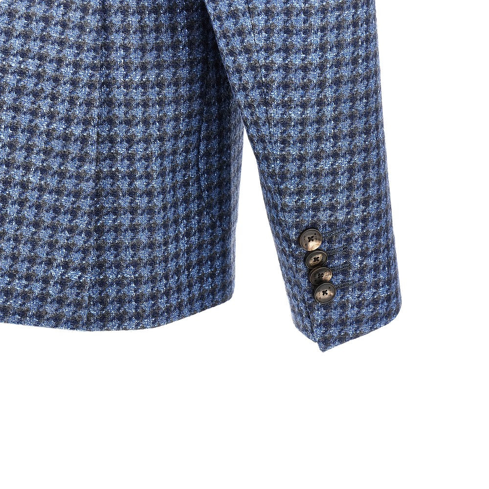 Houndstooth single-breasted jacket