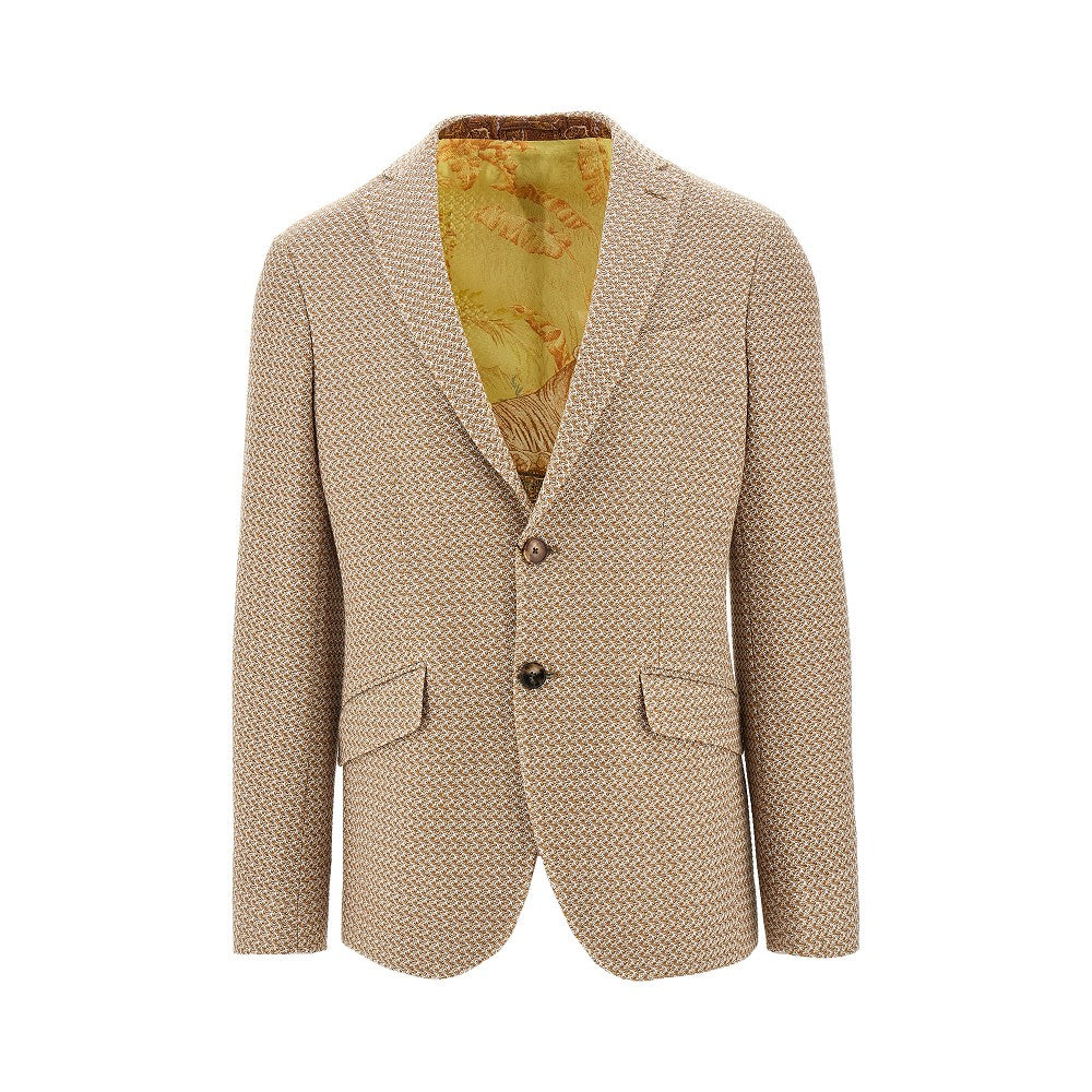Mouliné tweed single-breasted jacket
