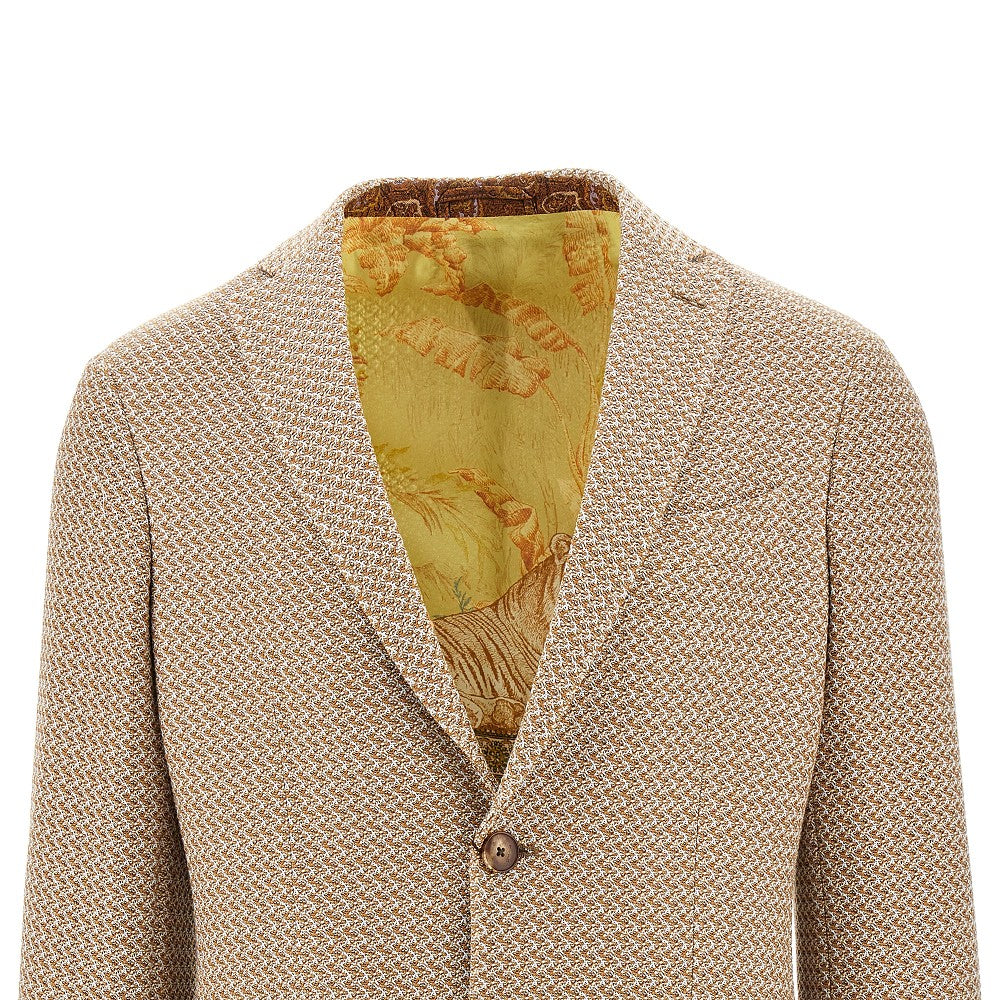 Mouliné tweed single-breasted jacket