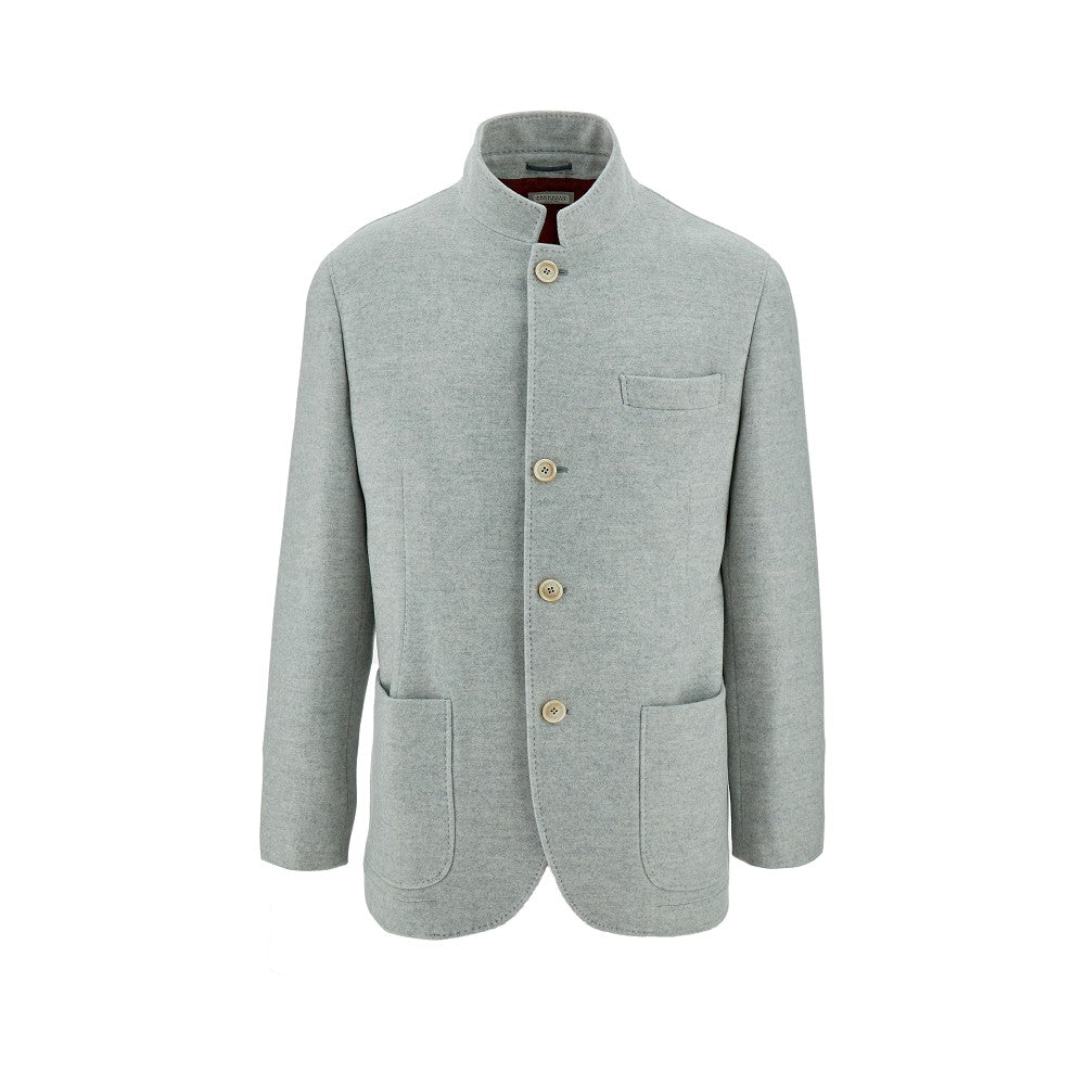 Cashmere single-breasted jacket