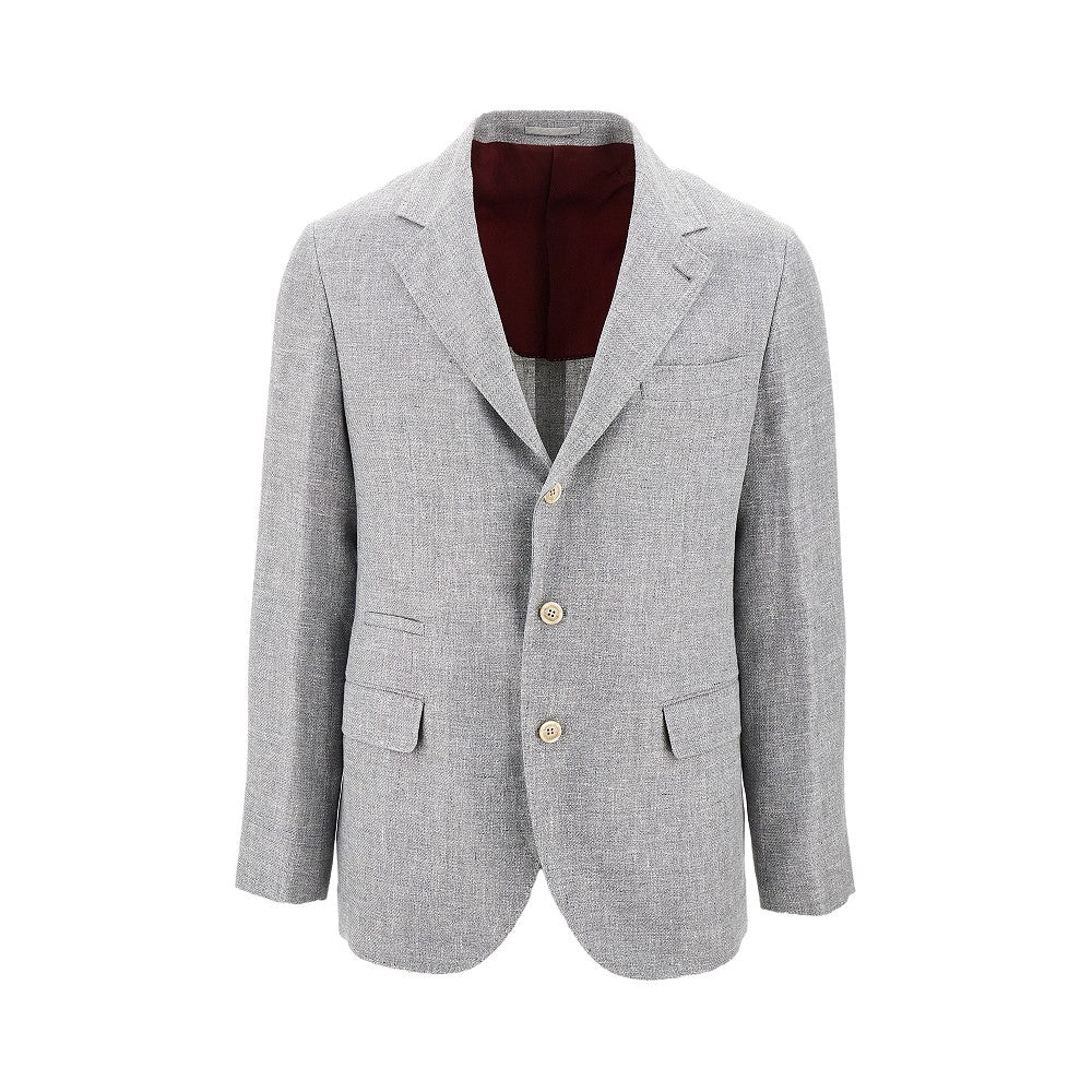 Diagonal twill single-breasted jacket