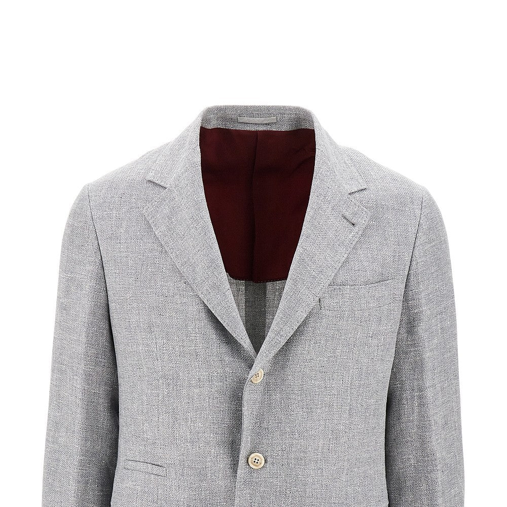 Diagonal twill single-breasted jacket